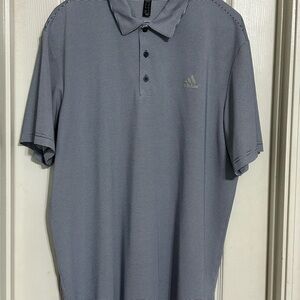 Adidas Men's Striped Gray Polo Shirt